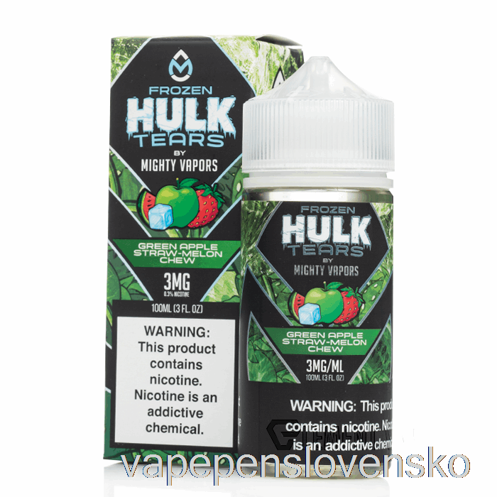 Mrazené Zelené Jablko Slamový Melón žuvačka - Hromotĺk Slzy - 100 Ml 3mg Vape Pero